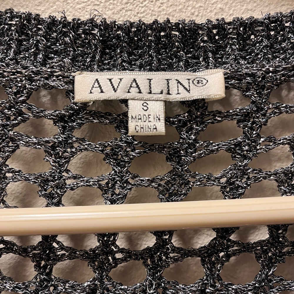 Avalin Unique Boho Retro Metallic Open Crochet Sweater, Women’s Sz S, Metallic - Picture 6 of 8